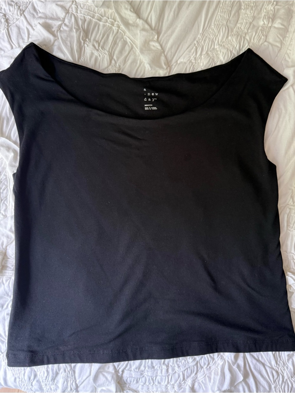 a new day Black Wide Neck Tank Top